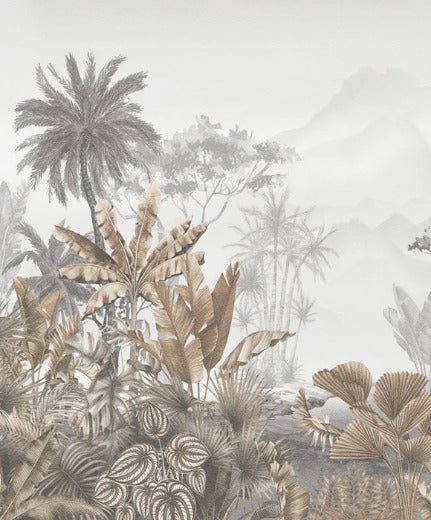 Papel pintado tropical sepia