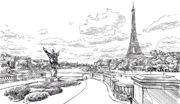 Papel pintado del puente de Bir Hakeim Vista de la Torre Eiffel