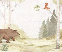 Tierno papel pintado infantil Oso en el bosque