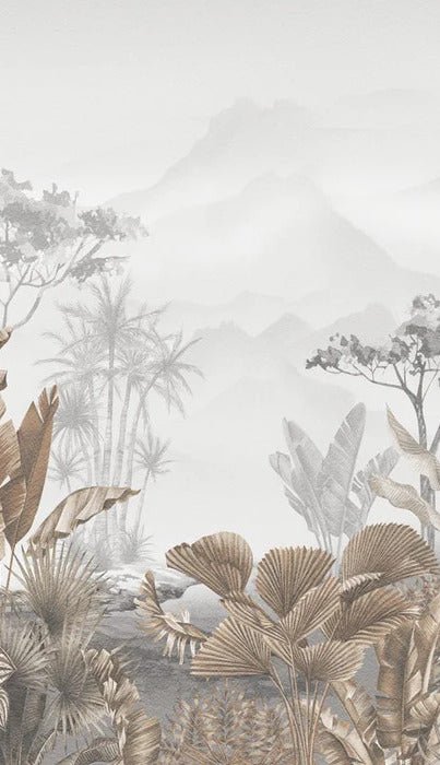Papel pintado tropical sepia