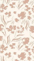 Papel pintado de flores beige empolvado