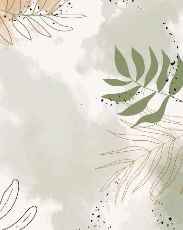 Papel pintado panorámico acuarela vegetal