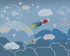 Papel pintado infantil Cohete espacial