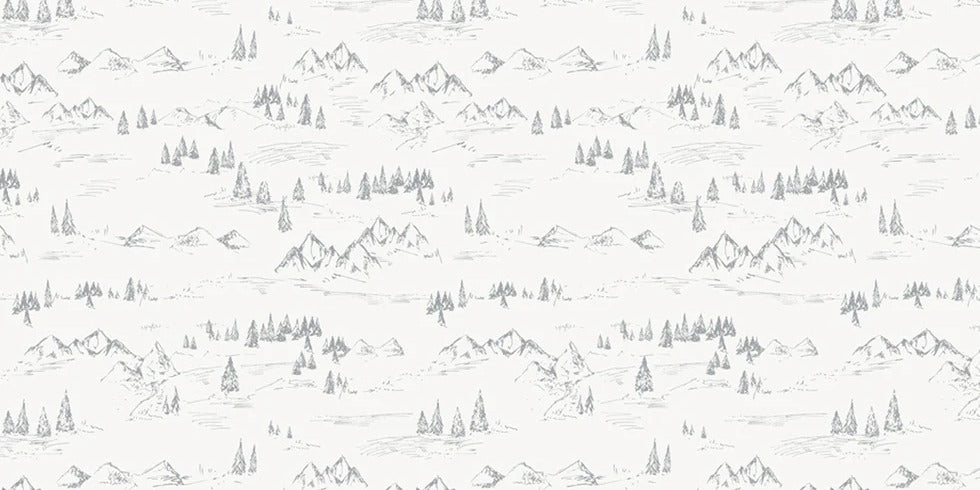 Papel pintado de Ilustración de montaña y abeto