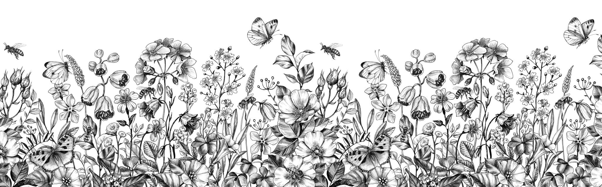 Papier peint champêtre fleur, XXL, tendance