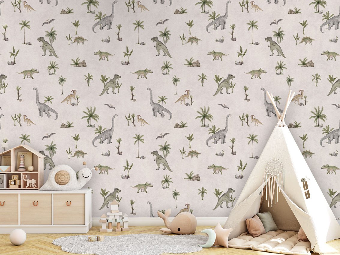 Papier peint à motif pour enfant. Les gentils dinosaures - Muralconcept
