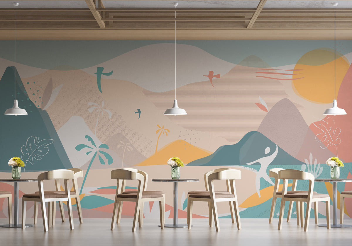 Papel pintado Art Deco Beach Bistro