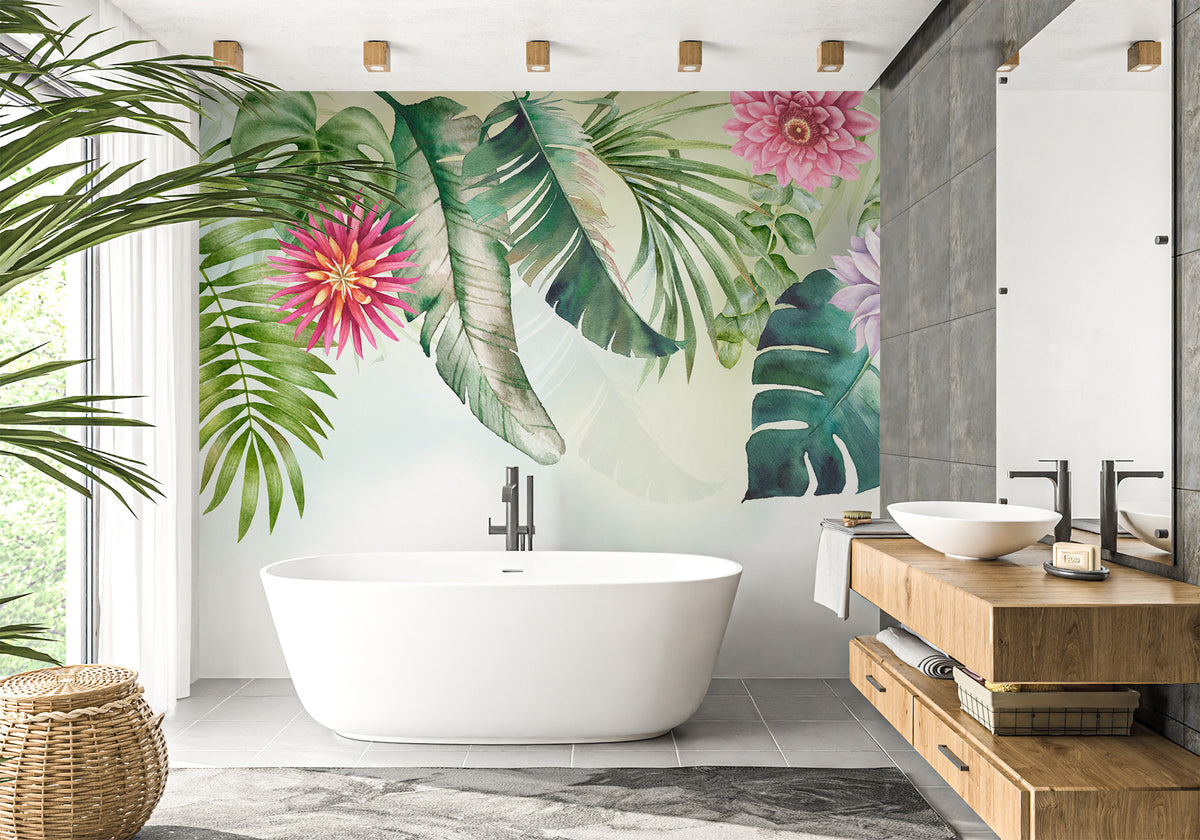 Papel pintado de baño Botanic