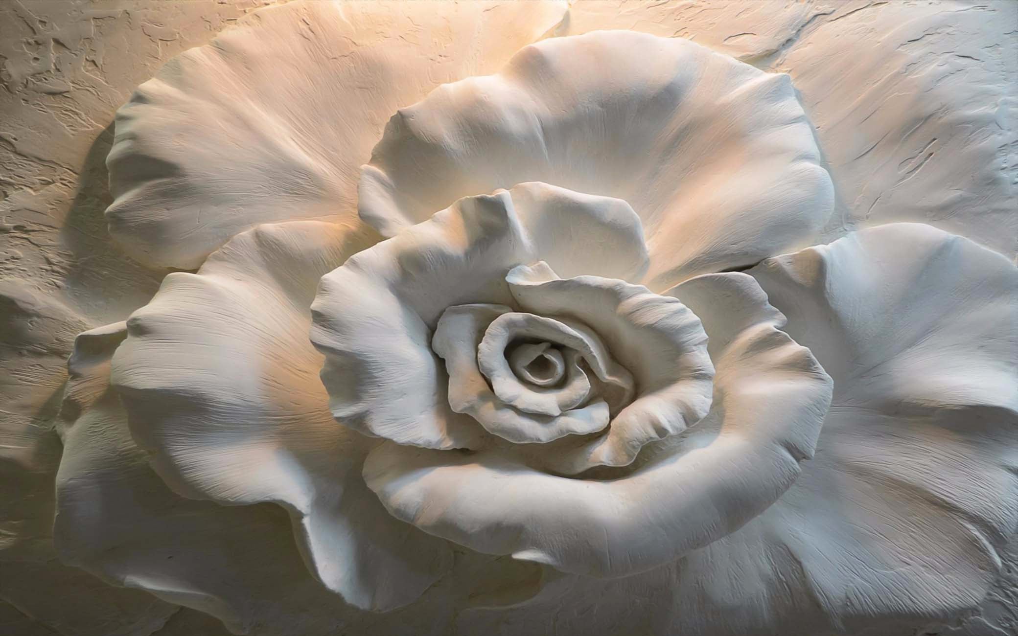 Papier peint Flower Sculpture 3D, XXL, tendance