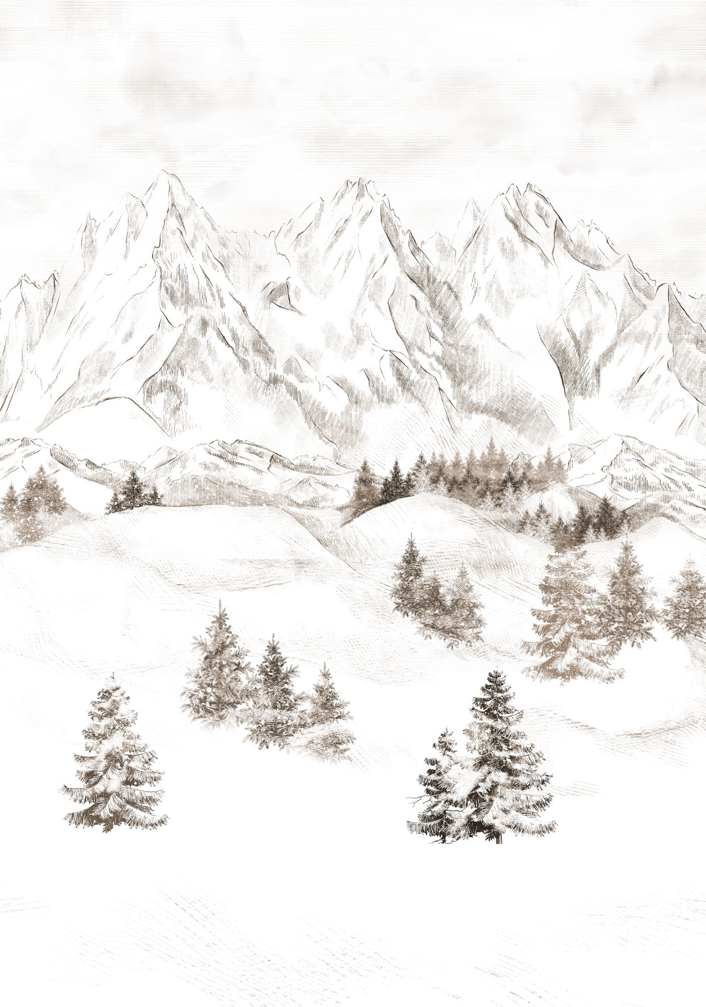 Papier peint escalier - Massif des alpes - Muralconcept