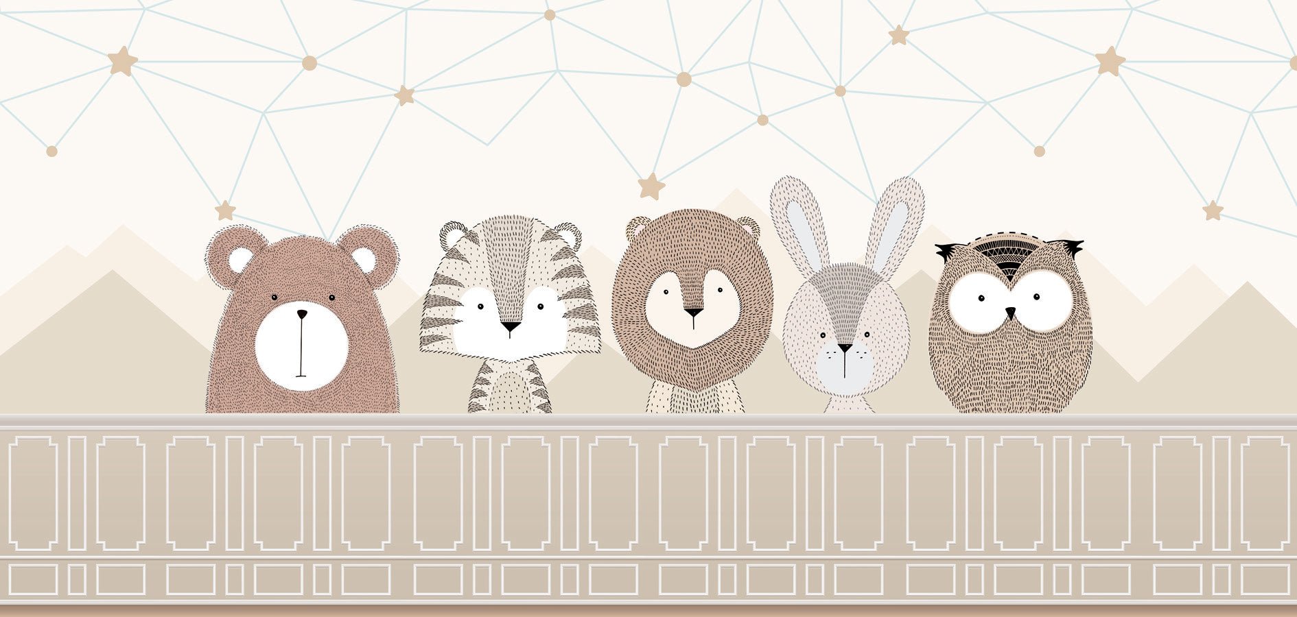 Papier peint chambre bébé safari, mural concept, tendance