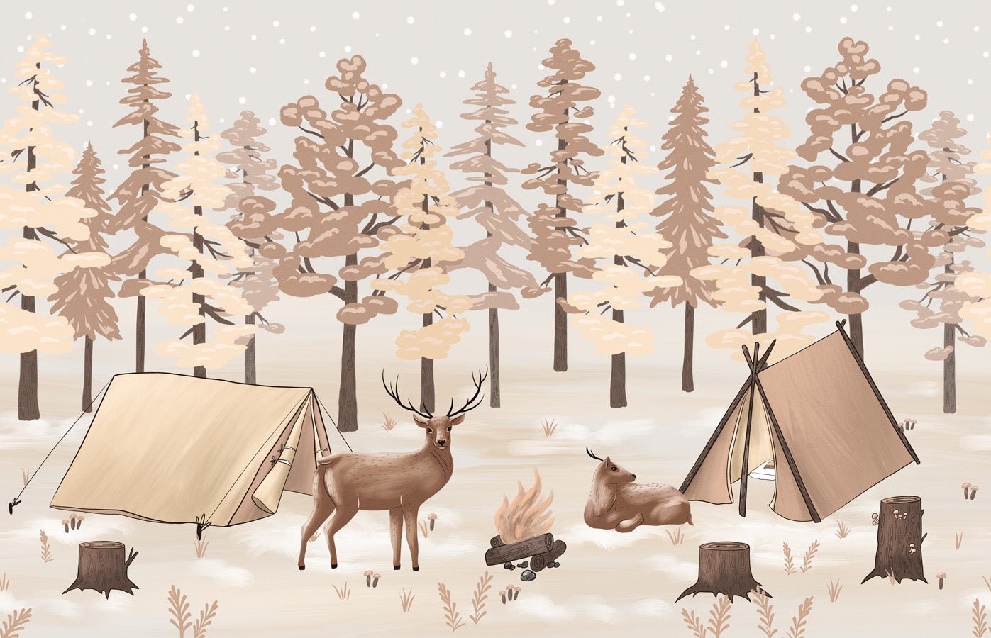 Papier peint enfant scandinave féérie suédoise, mural concept, tendance