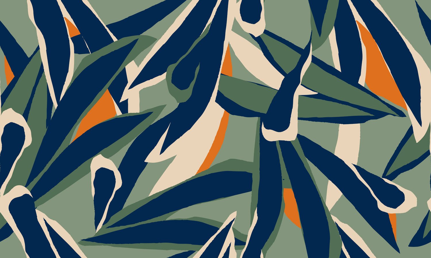 Papier peint panoramique esquisse végétale, mural concept, tendance