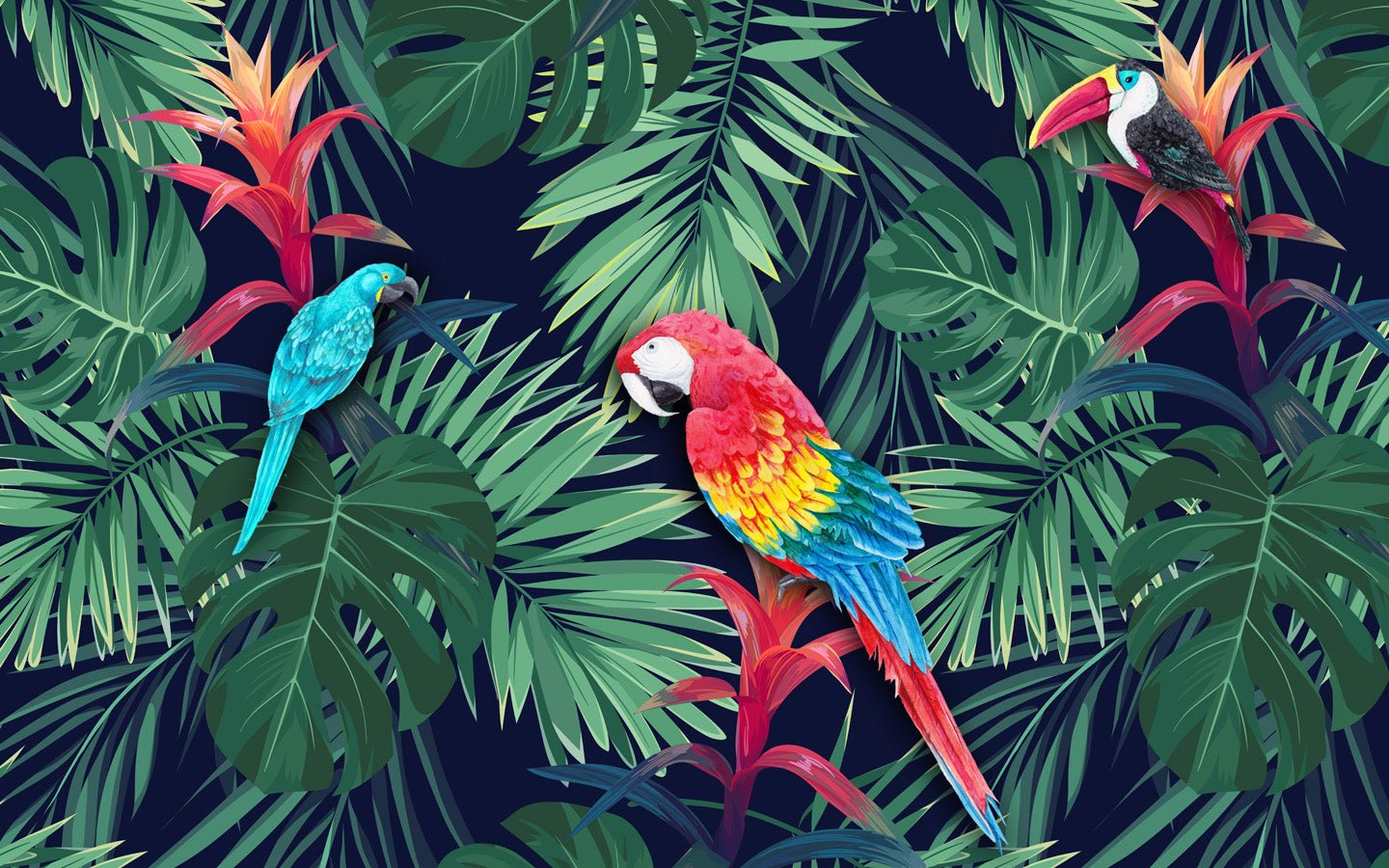 Papier peint Exotique Perroquet, mural concept, tendance