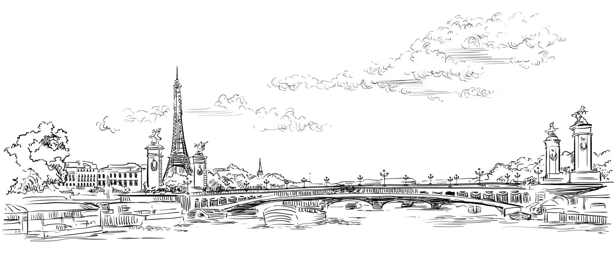 Papier peint pont Alexandre Paris, mural concept, tendance