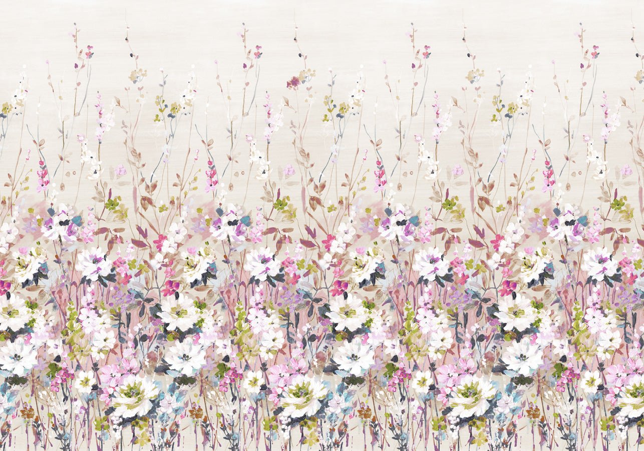 Papier peint fleur secret garden, mural concept, tendance