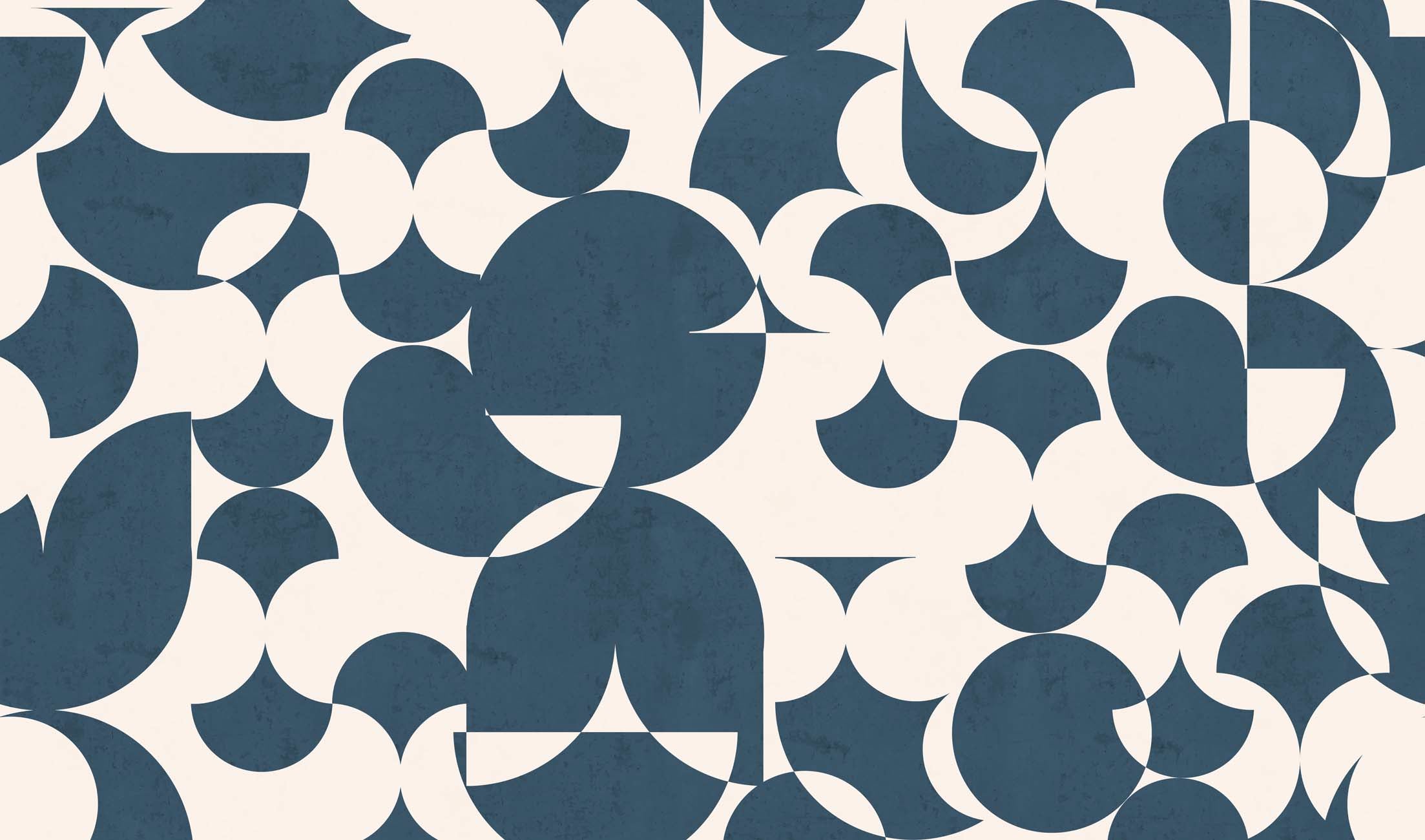 Papier peint rétro forme graphique bleu jean, XXL, tendance