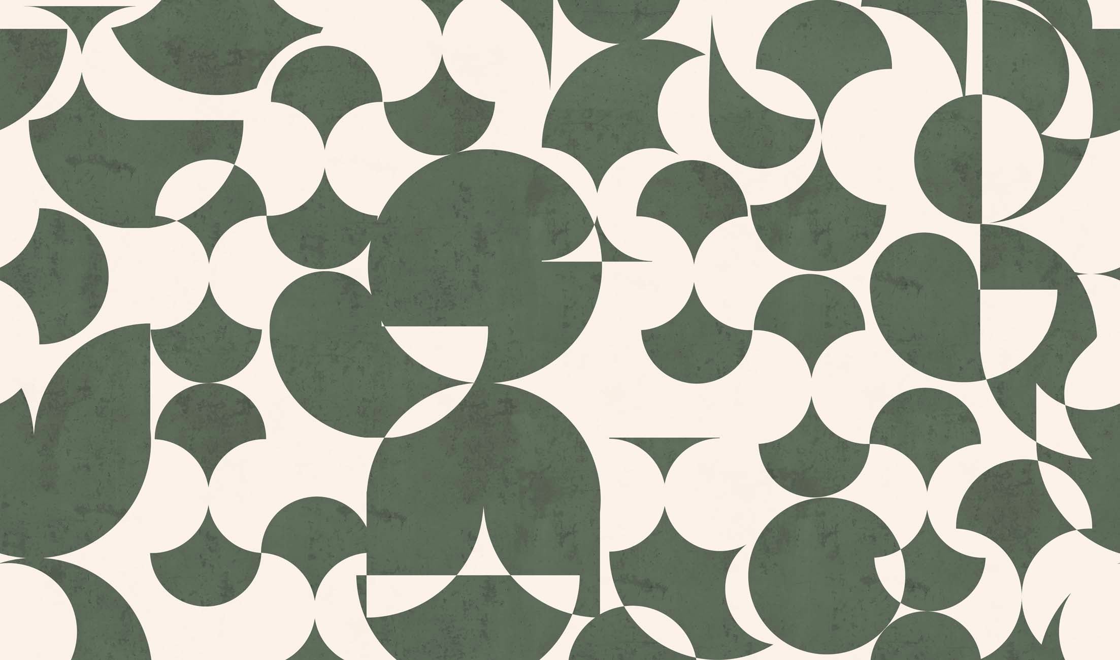 Papier peint rétro forme graphique vert, XXL, tendance