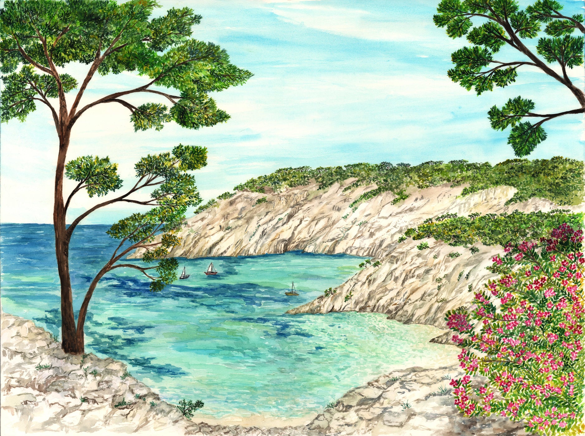 Papel pintado panorámico: Las Calanques del sur