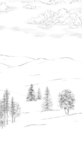 Papel pintado Cimes sketch montaña