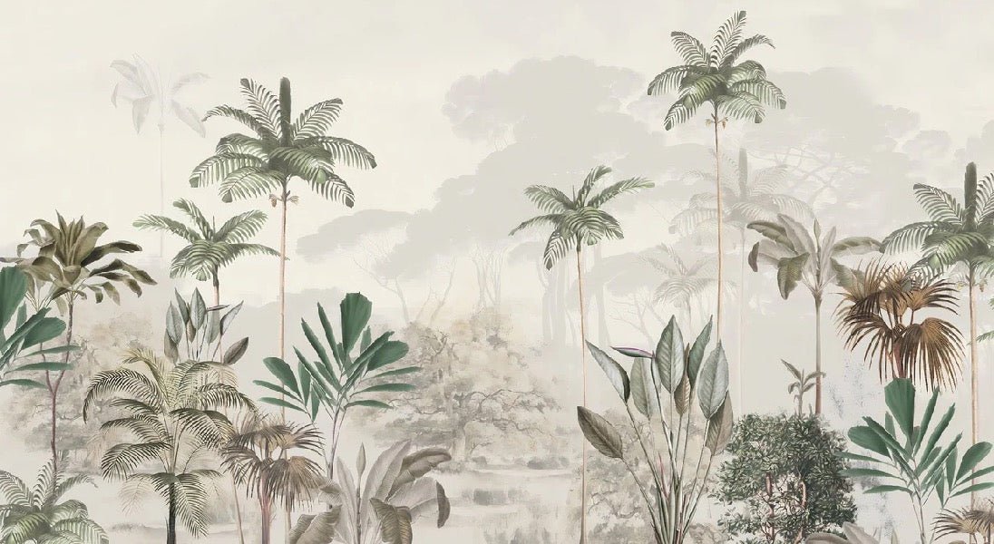 Papier peint panoramique jungle eden vert