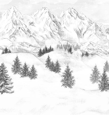 Papier peint montagne sommets de Chamonix, XXL, tendance