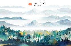 Papel pintado de montaña y escandinavo