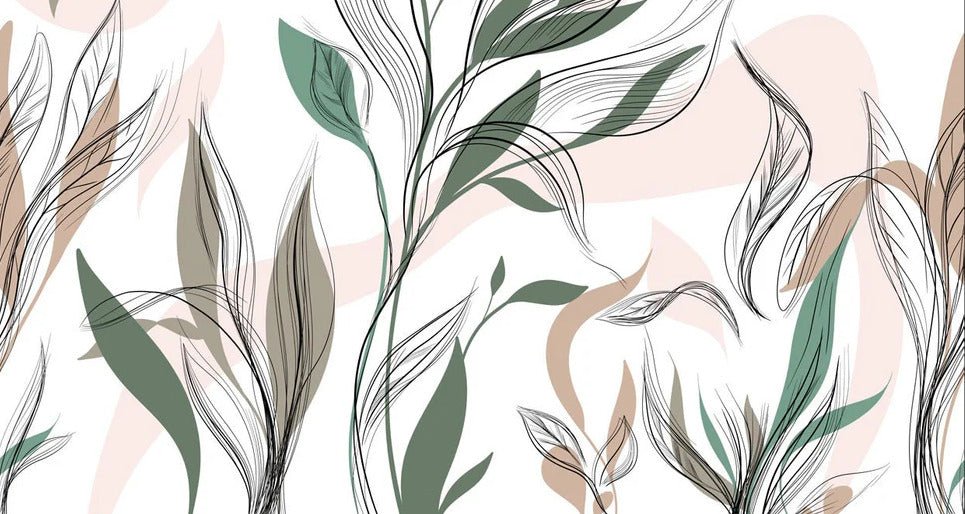Papel pintado panorámico de flores gráficas