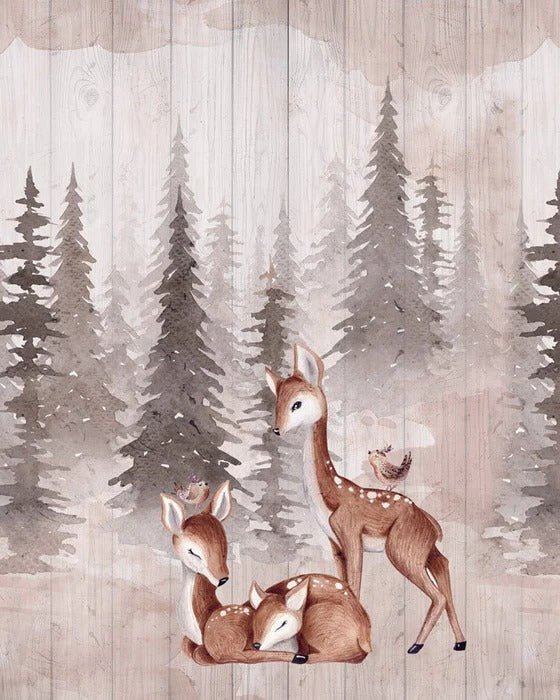 Papier peint chambre enfant douces biches, XXL, tendance
