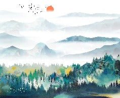 Papel pintado de montaña y escandinavo