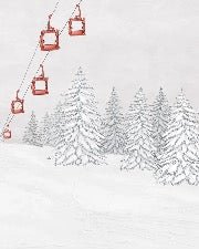 Papel pintado góndola roja montaña