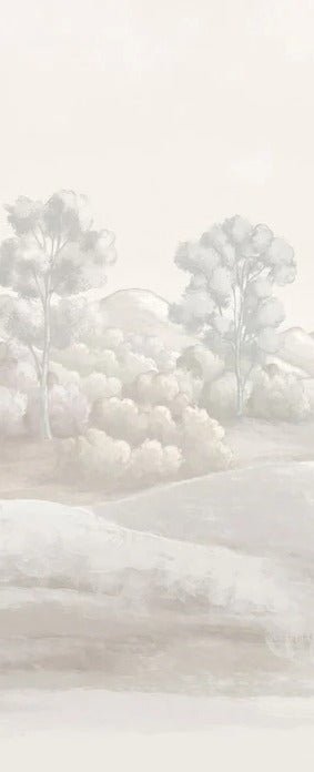 Papier peint paysage poétique sépia