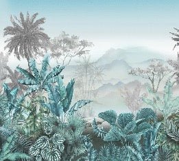 Papier peint tendance tropical bleu, XXL, tendance