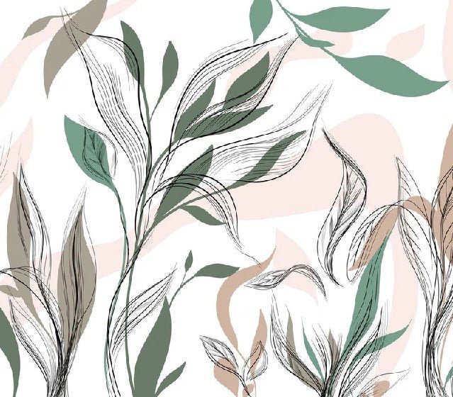 Papel pintado panorámico de flores gráficas