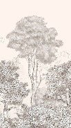 Papel pintado Beige panorámico Bosques y montañas
