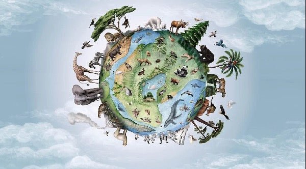 Papel pintado infantil planeta animales