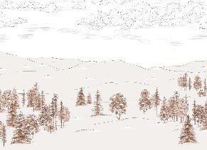 Papier peint esquisse de Cimes sépia, XXL, tendance