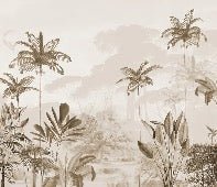 Papel pintado panoramico jungle eden sepia