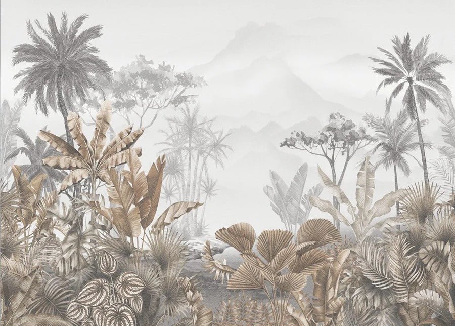 Papier peint tendance tropical sepia, XXL, tendance