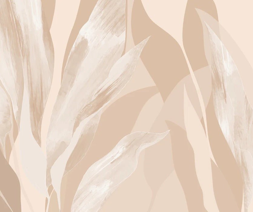 Papel pintado de tela floral beige