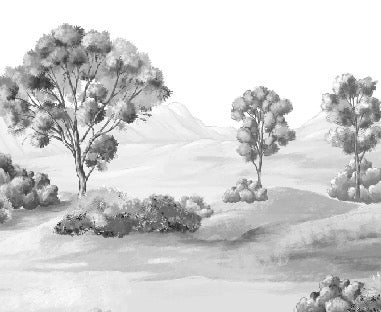 Papel pintado Paisaje poético en blanco y negro