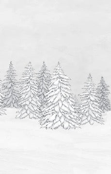 Papel pintado blanco y negro góndola montaña