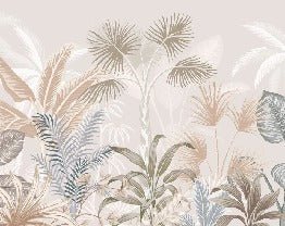 Papier peint panoramique jungle terracotta