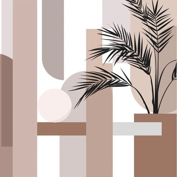 Papel pintado geométrico panorámico de terracota