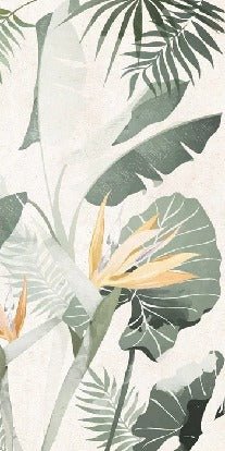 Papel pintado amarillo verdoso a medida para el cuarto de baño