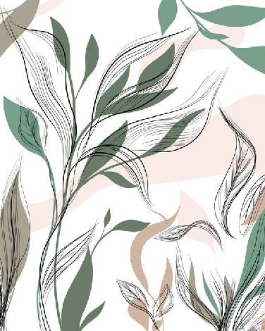 Papier peint panoramique fleur graphique, XXL, tendance