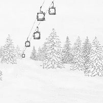 Papier peint télécabine bleuet, XXL, tendance