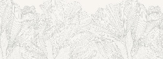 Papel pintado Vals de flores panoramico gris y blanco