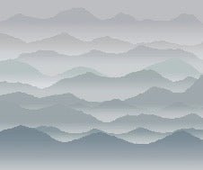 Papel pintado panorámico niebla cimes