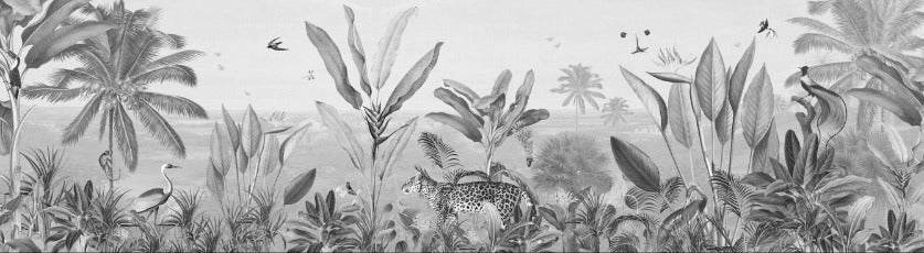 Papel pintado Espejismo tropical en blanco y negro